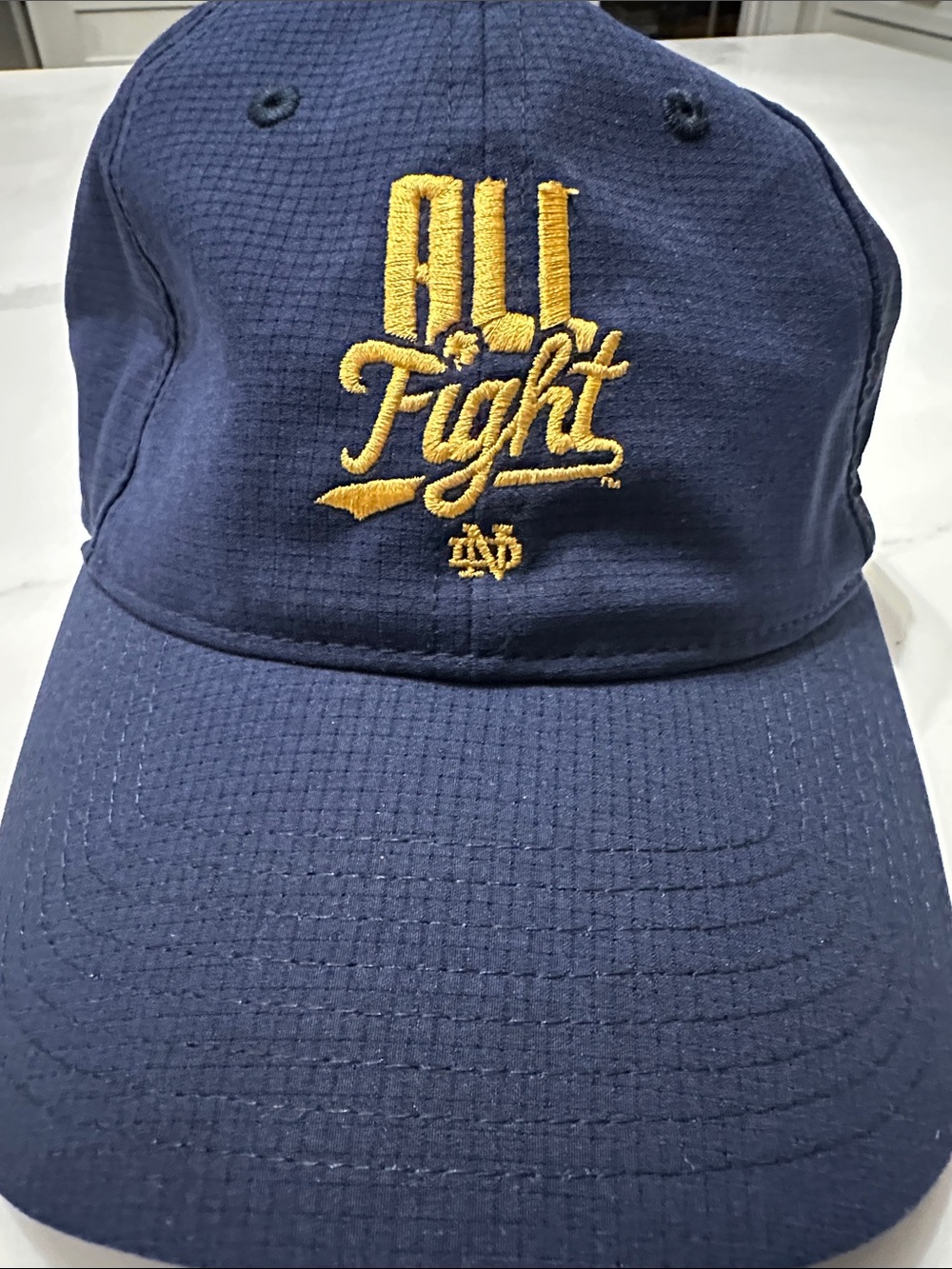 NOTRE DAME ND Navy Gold 'All Fight' Under ARMOUR Embroidered Cap Fighting Irish
